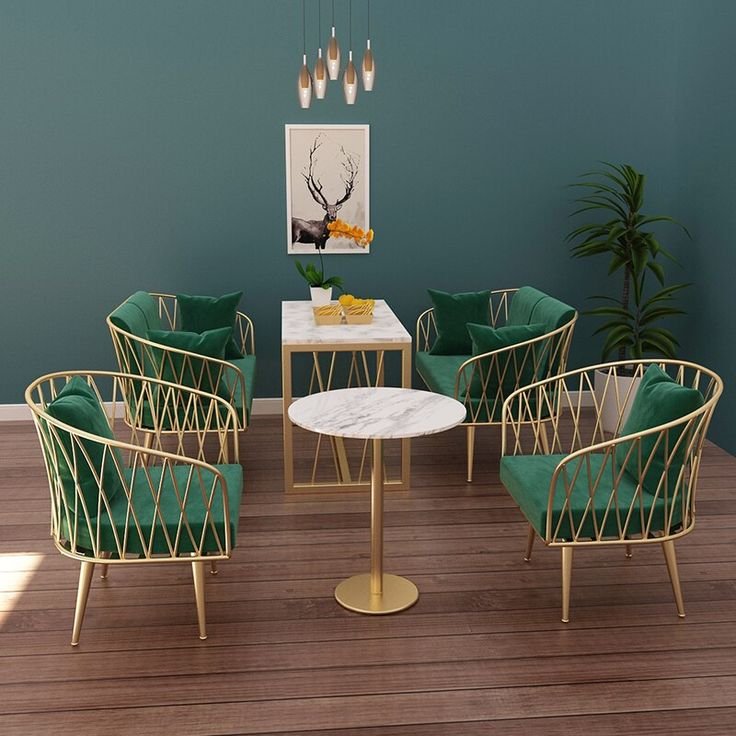 Gold Table Chair Set